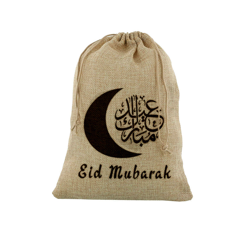 Medium Eid Mubarak Moon & Arabic Gift Sack (60x40cm)