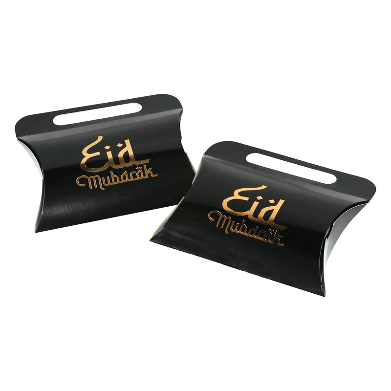 Black & Gold 'Eid Mubarak' Money Gift Pouches Favour Boxes 12 Pack