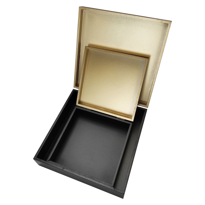 Set of 2 Wooden 8-Point Star Square Eid & Ramadan Storage Boxes (Design Sent at Random)