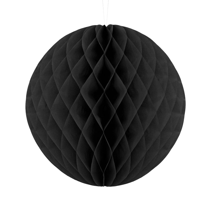 Pack of 2 Black Paper Hanging Honeycomb Sphere Balls Eid Party Decoration