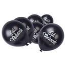 Metallic Black Eid Mubarak Latex Party Balloons (12 Pack)