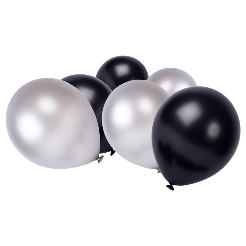 Black & Silver Latex Ramadan & Eid Party Balloons (50 Pack)
