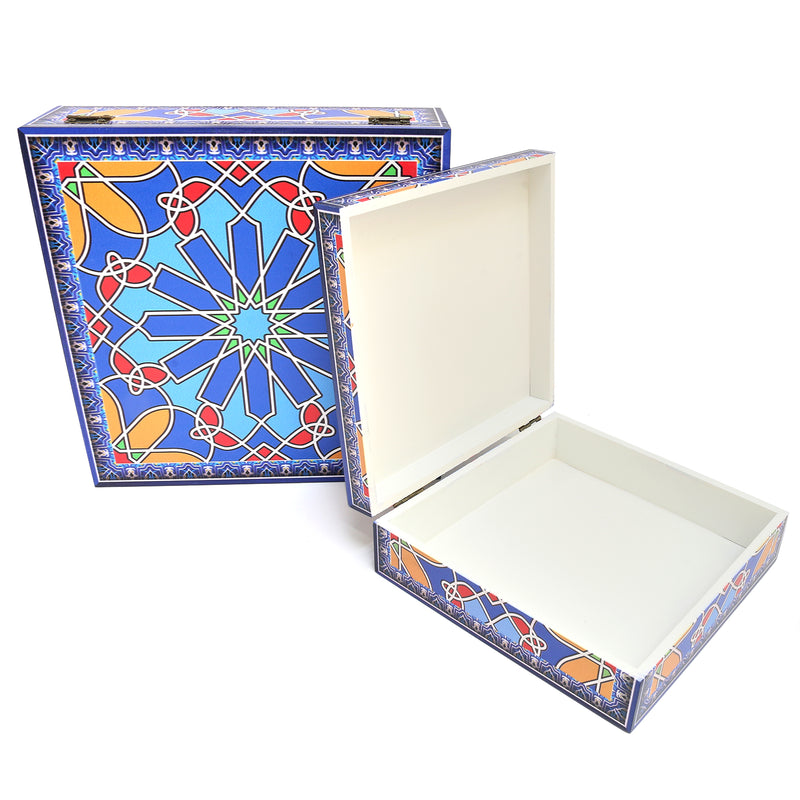 Medium & Large Blue Wooden Hinged Display Box