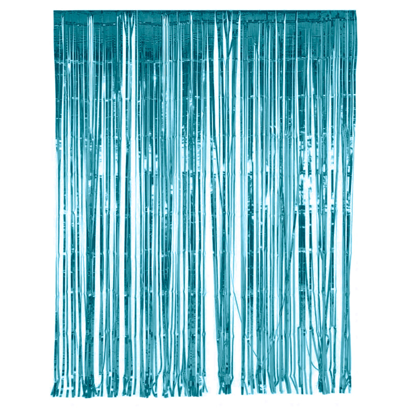 Metallic Blue Foil Tinsel Curtain Backdrop Decoration