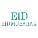 Blue Glitter Letter Eid Mubarak Hanging Bunting Decoration - 2 meters