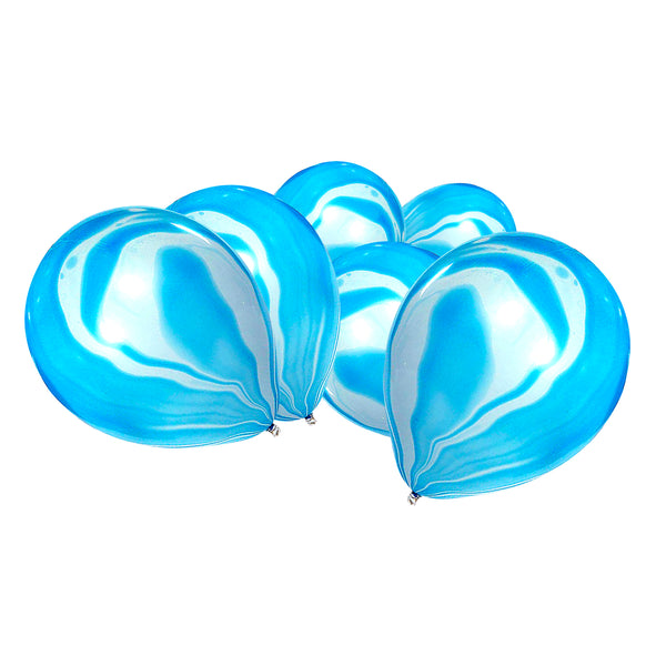 Blue Marble Effect Ramadan & Eid Balloons (10 Pack)