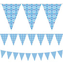 Blue Ottoman Pattern Triangle Plastic Bunting - 10 meters
