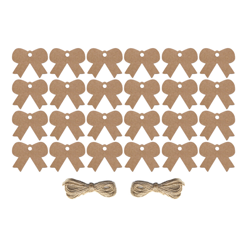 Pack of 24 Plain Rustic Eid Gift Labels with Twine