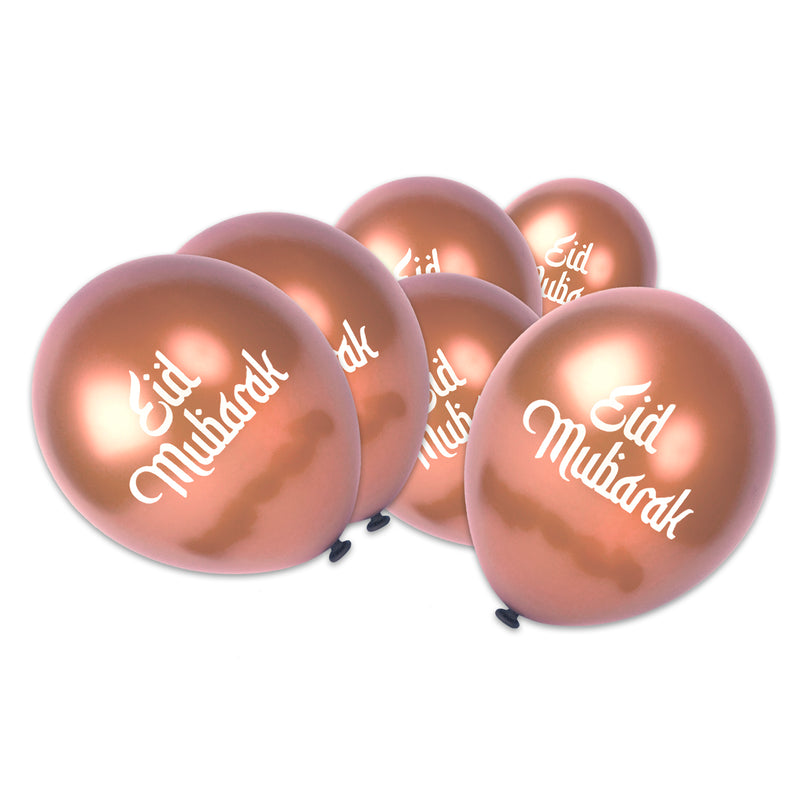 Natural 'Eid Mubarak' Garland, 2 x Wooden Lanterns & Balloons Set (Set 22-11)