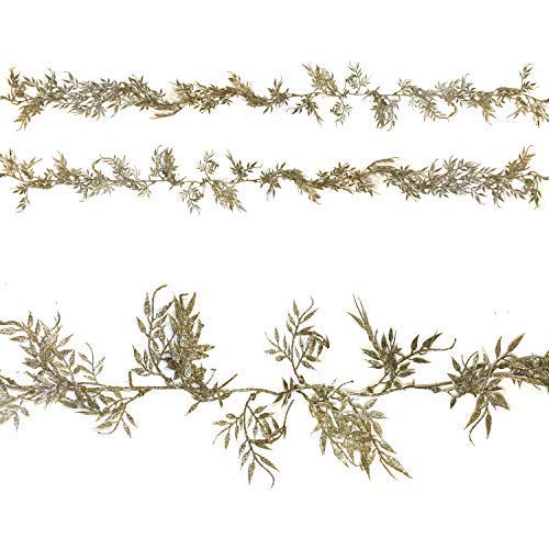 Twin Pack of 1.7m Glitter Leaf Garland Eid & Ramadan Decoration (Bronze)