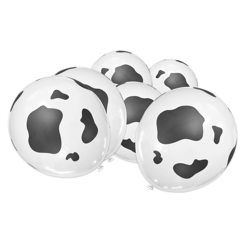 Pack of 12 Cow Print Balloons & 8 Wooden Sheep Hanging Eid al-Adha Decorations