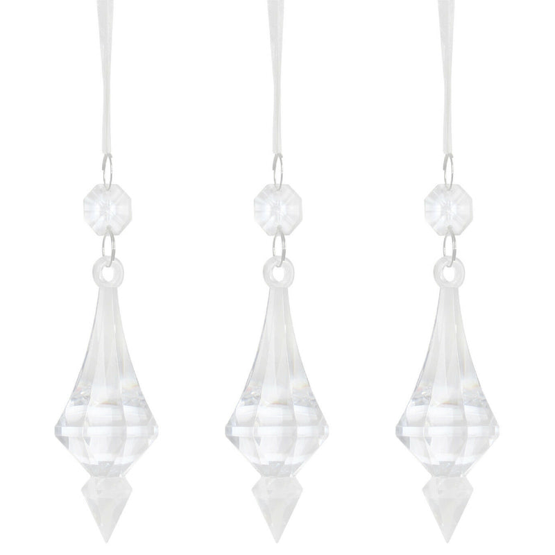 Clear Acrylic Droplet Hanging Decorations (3 Pack)