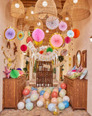 Pastel Multicolour Eid Mubarak Rectangle Card Bunting - 2 meters