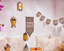 Geometric 'Eid Mubarak' Natural Hessian Pennant Bunting - 2m