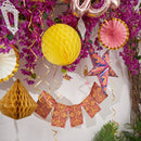 Pack of 2 Gold Paper Hanging Honeycomb Diamond Lanterns Eid Party Decoration