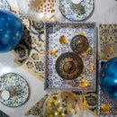 Blue & White Turkish Ottoman Style Disposable Paper Plate & Cup Set