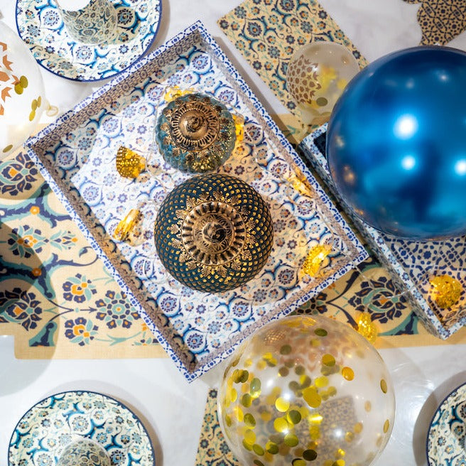 Ottoman Wooden Iftar Tray Set - Tea Serving Trays