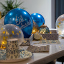 Metallic Blue Eid Mubarak Latex Party Balloons (12 Pack)