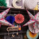 Eid Mubarak Moon, Mosque & Lantern Wooden Hanging Decoration