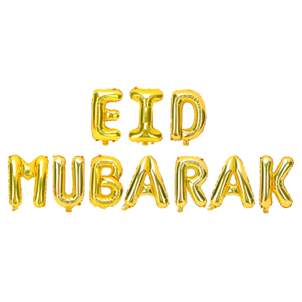 Gold 'Eid Mubarak' Foil Letter Balloons