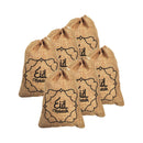 Pack of 6 Eid Mubarak Mini Hessian Pull String Gift Pouches (15x12cm)
