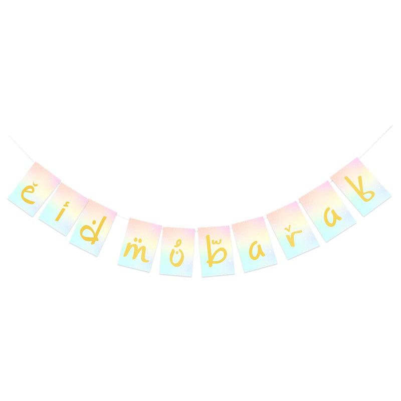 Pastel 'Eid Mubarak' Bunting, Fans, Foil Balloon & Confetti Balloons Set (Set 22-5)