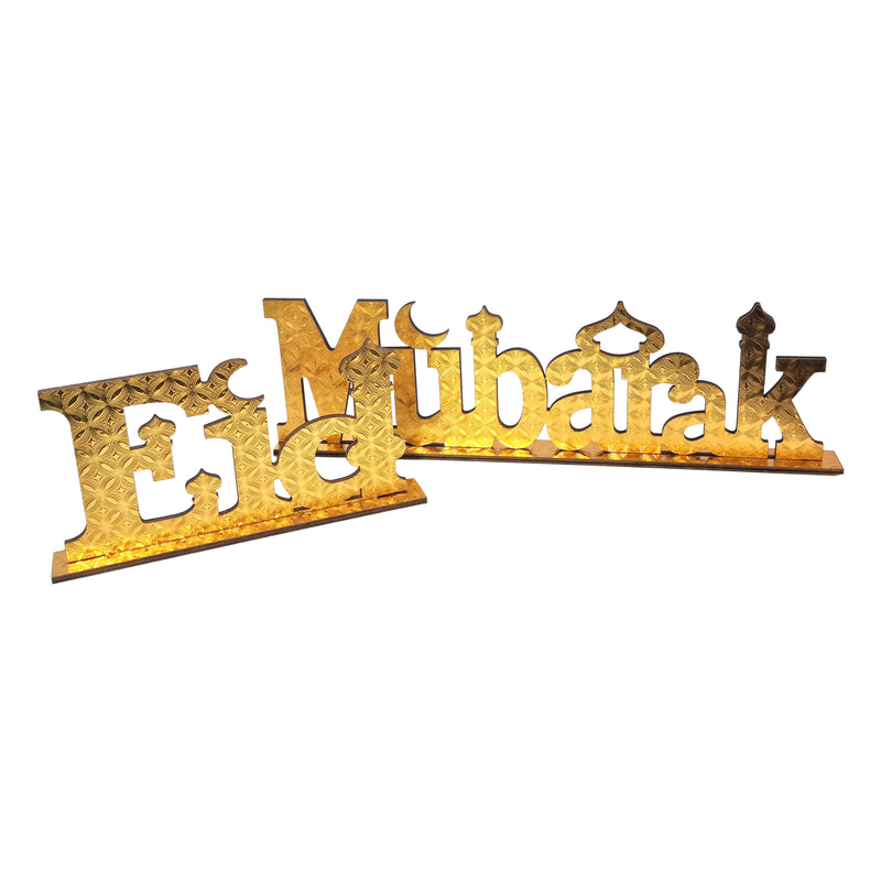 Gold Wooden "Eid Mubarak" Decoration Letters / Table Centre Pieces