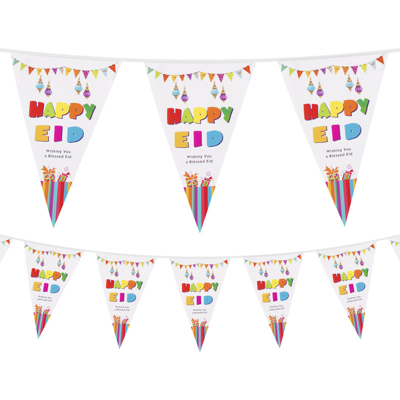 Happy Eid 'Wishing You a Blessed Eid' White Bunting