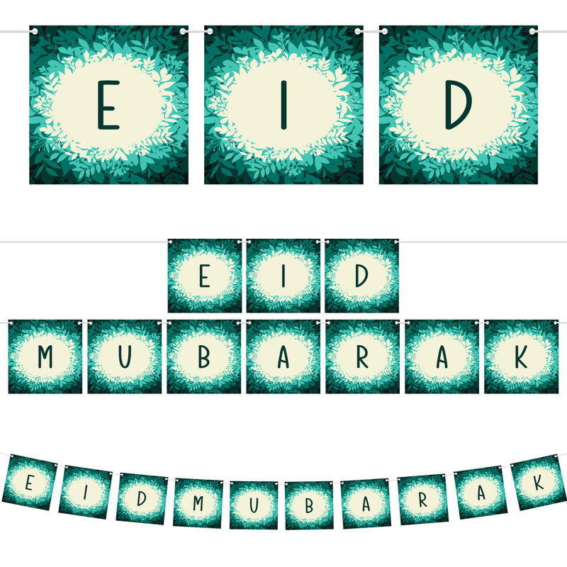 Floral Botanic Eid Mubarak Balloons & Bunting Set