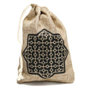 Pack of 6 Islamic Star Mini Hessian Pull String Gift Pouches
