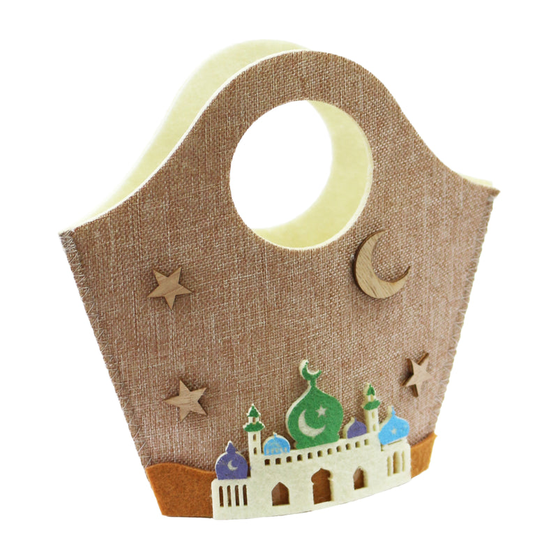 Hessian Felt Moon, Star & Mosque Gift Pouch (Pack of 2)