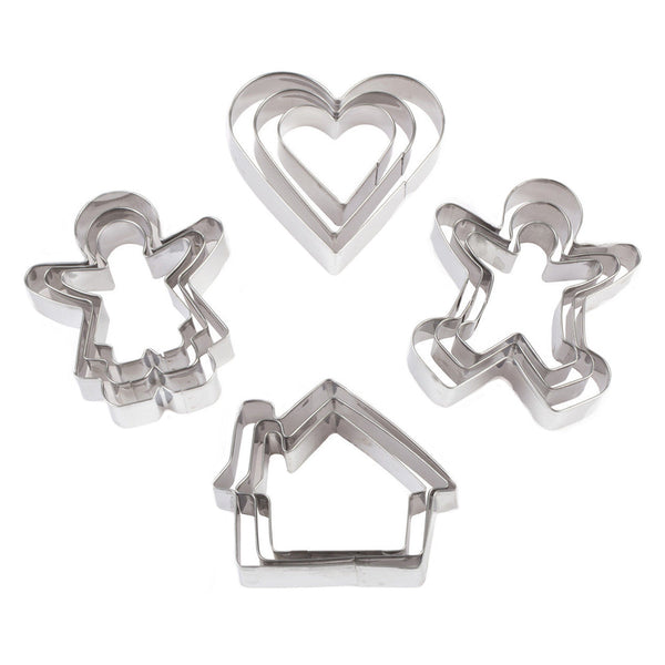 Pack of 12 Family Shapes Eid Baking Cookie Cutters