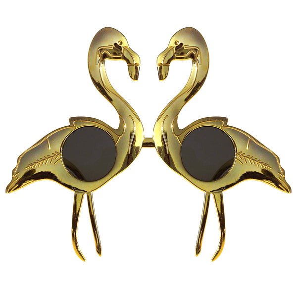 Gold Flamingo Novelty Fancy Dress Glasses