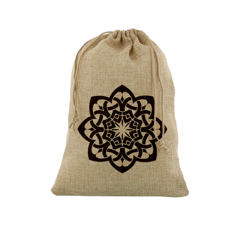 Medium Islamic Geometric Flower Hessian Eid Gift Sack (60x40cm)