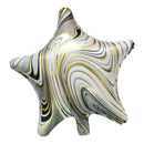 Pack of 2 Gold & Silver Marble Star Eid & Ramadan Foil Balloons (45cm)