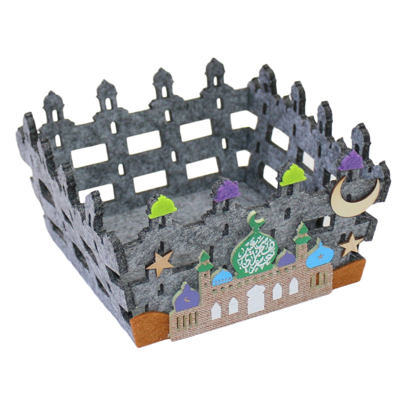 Grey Felt Moon, Star & Mosque Gift Baskets (Pack of 2)