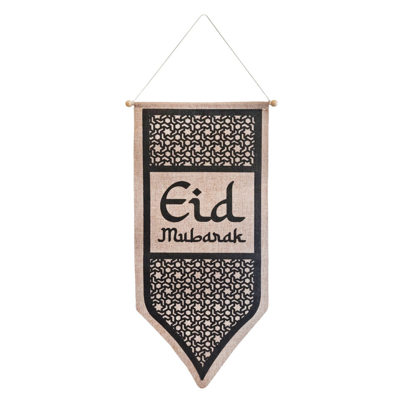Geometric Hessian 'Eid Mubarak' Bunting, Scroll & Balloons Set (Set 22-6)