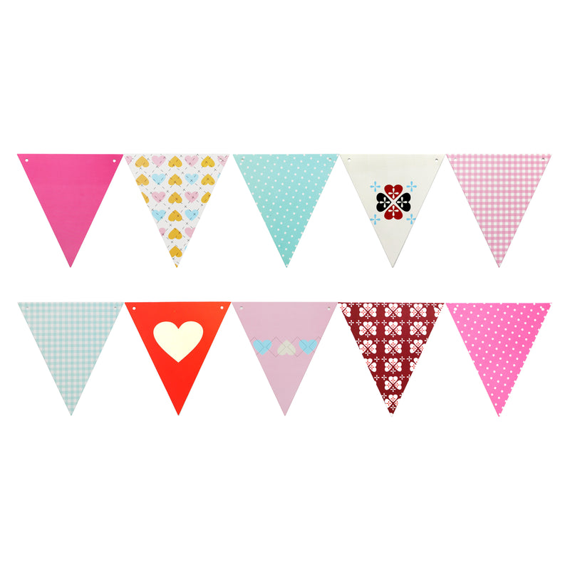Girls 13 Flag Assorted Bright & Colourful Eid Paper Bunting Decoration