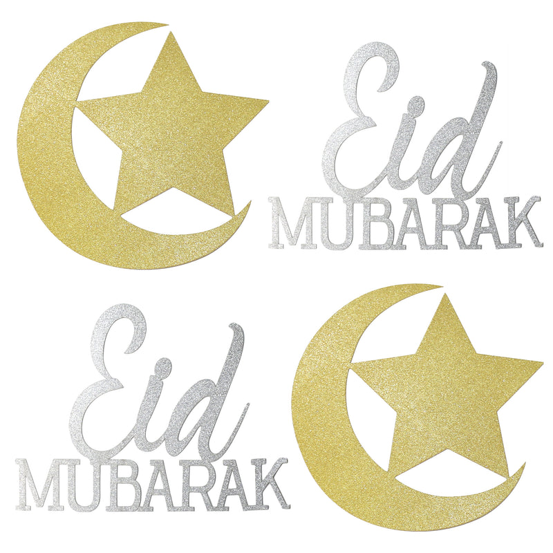 Set of 6 Black & White Eid & Ramadan Hanging Concertina Fan Decorations