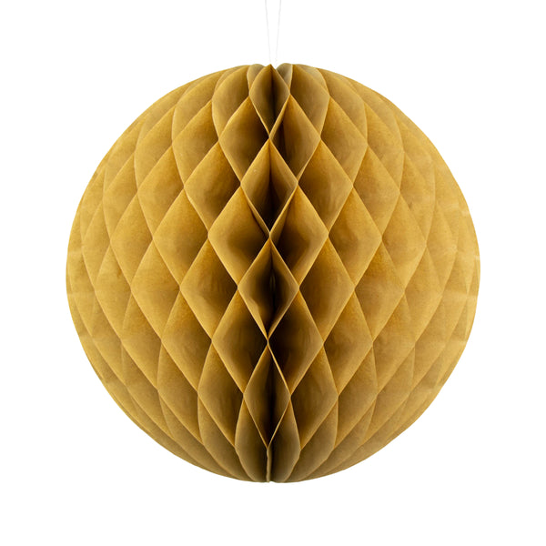 Gold Paper Hanging Honeycomb Sphere Balls Eid Party Decoration