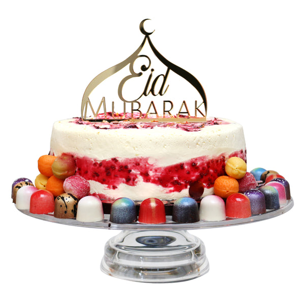 Metallic Gold Eid Mubarak Mosque Qubba Cake Topper