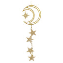 Large Gold Glitter Crescent Moon & Stars Hanging Decoration