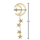 Large Gold Glitter Crescent Moon & Stars Hanging Decoration