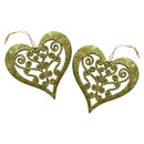 Pack of 2 Gold Glitter Hanging Hearts Eid & Ramadan Decoration
