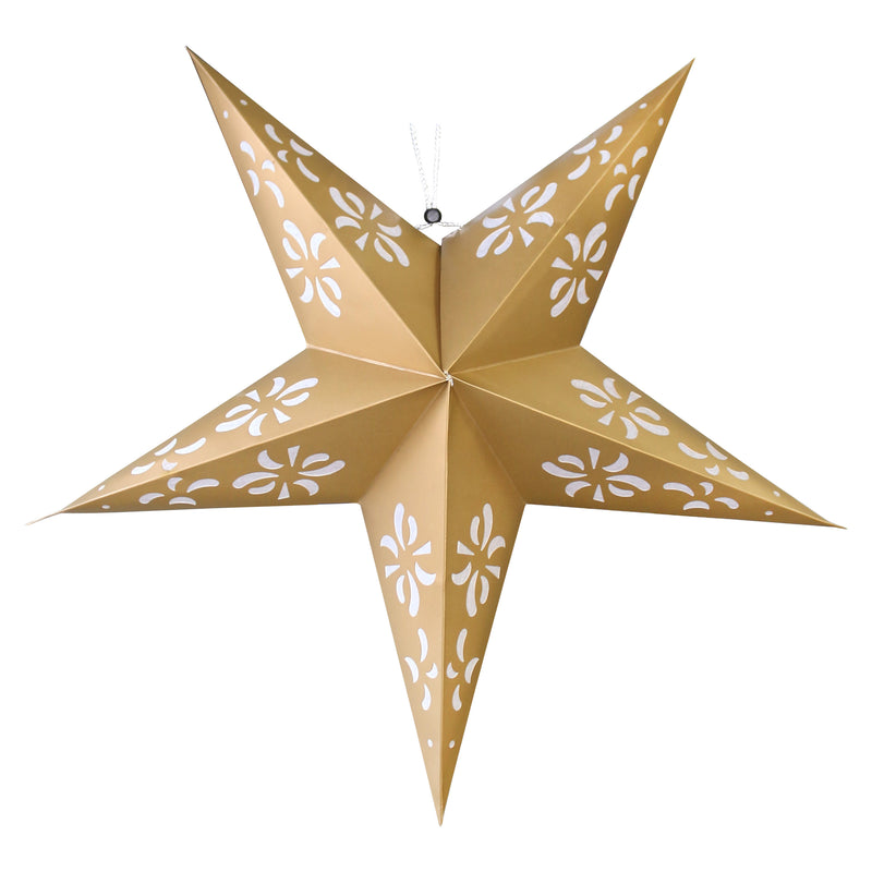 Pack of 2 Large Gold Paper Hanging Star Eid & Ramadan Decorations