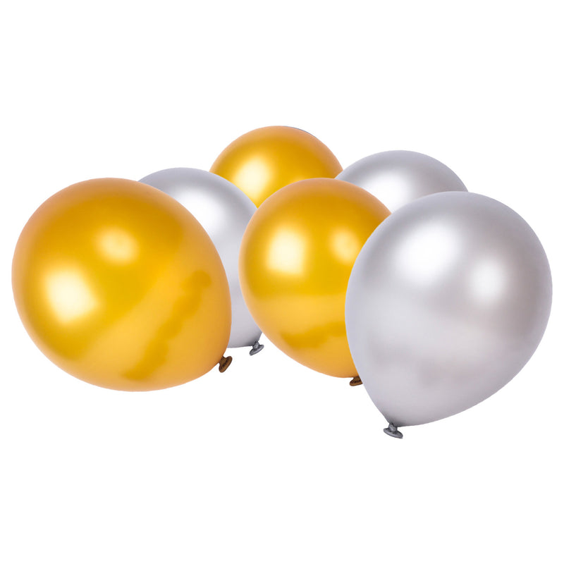 Gold & Silver Latex Ramadan & Eid Party Balloons (50 Pack)