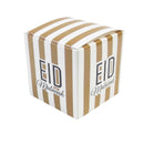 Gold & White Stripe Eid Mubarak Gift Favour Boxes 6 Pack
