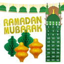 Medina Mosque Ramadan Calendar, Bunting, & Paper Lanterns Decoration Set