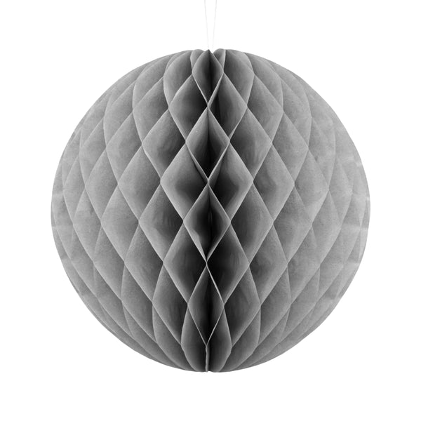 Grey Paper Hanging Honeycomb Sphere Balls Eid Party Decoration