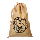 Medium Crescent Moon Geometric Eid Mubarak Hessian Gift Sack (60x40cm)